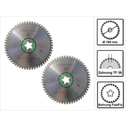 Festool - Jeu de lames de scie circulaire spéciales TF58 2x 190 x 2,6 mm 190 mm ( 2x 492051 ) 58 dents