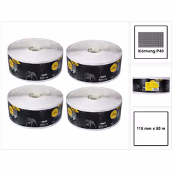 Contenu du paquet: - 4x Mirka BASECUT Rouleaux de papier abrasif 115 mm x 50 m, P40 Description du produit: Ce papier abrasif ...