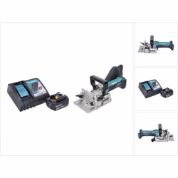 Contenu du paquet: - 1x Makita DPJ 180 Lamelleuse sans fil 18 V - 1x Plaque de fixation pour lamelleuses (415579-2) - 1x Sac  ...