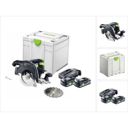 Hkc 55 EB-Basic Scie circulaire portative sans fil 18 v 160 mm Brushless ( 576163 ) + 2x batterie 4,0 Ah + chargeur + Systainer - Festool