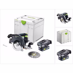 Contenu de la livraison: - 1x Festool HKC 55 scie circulaire à main sans fil - 1x Festool lame de scie circulaire HW 160x1,8x ...