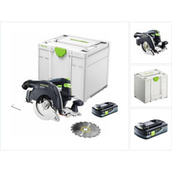 Hkc 55 EB-Basic Scie circulaire portative sans fil 18 v 160 mm Brushless ( 576163 ) + 1x batterie 4,0 Ah + Systainer - sans chargeur - Festool