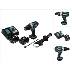 Makita - dhp 458 rf Perceuse-visseuse à percussion sans fil 18 v 91 Nm + 2x Batteries 3,0 Ah + Chargeur