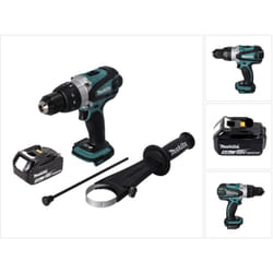 Dhp 458 T1 Perceuse-visseuse à percussion sans fil 18 v 91 Nm + 1x Batterie 5,0 Ah - sans chargeur - Makita
