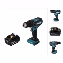 Contenu de la livraison: - 1x Makita DHP 485 Perceuse-visseuse à percussion sans fil 18 V - 1x Batterie BL 1830 B avec 3,0 Ah ...