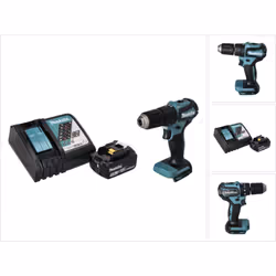 Contenu de la livraison: - 1x Makita DHP 483 Perceuse-visseuse à percussion sans fil 18 V 40 Nm - 1x Batterie Makita BL 1850  ...