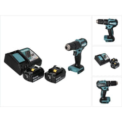 Makita - dhp 483 rf Perceuse-visseuse à percussion sans fil 18 v 40 Nm Brushless + 2x Batteries 3,0 Ah + Chargeur