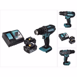 Contenu de la livraison: - 1x Makita DHP 482 perceuse-visseuse à percussion sans fil 18 V 62 Nm - 1x Makita BL 1850 B batteri ...