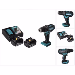 Contenu de la livraison: - 1x Makita DHP 482 perceuse-visseuse à percussion sans fil 18 V 62 Nm - 2x batterie Makita BL 1840 ...