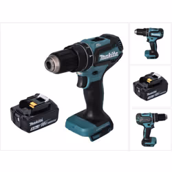 Contenu de la livraison: - 1x Makita DHP 485 Perceuse-visseuse à percussion sans fil 18 V - 1x Batterie Li-Ion Makita BL 1850 ...