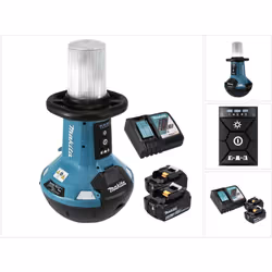 Contenu de la livraison: - 1x lampe torche LED sans fil Makita DML 810 - 2 batteries Makita BL 1840 B 18 V 4,0 Ah - 1x charge ...