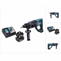 Contenu de la livraison: - 1x Makita DHR 202 Perforateur sans fil 18 V - 1x Poignée auxiliaire - 1x Butée de profondeur - 2x  ...