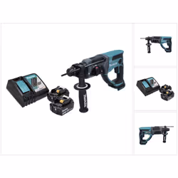 Contenu de la livraison: - 1x Makita DHR 202 Perforateur sans fil 18 V - 1x Poignée auxiliaire - 1x Butée de profondeur - 2x  ...