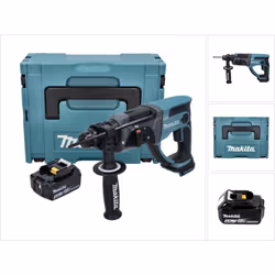 Contenu de la livraison: - 1x Makita DHR 202 Marteau perforateur burineur sans fil - 1x poignée supplémentaire - 1x butée de  ...