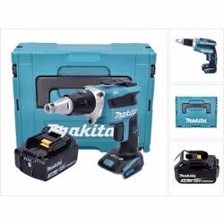 Contenu de la livraison: - 1x Makita DFS 452 Visseuse à cloison sèche sans fil 18 V - 1x Batterie Makita BL 1830 B 18V 3.0Ah  ...