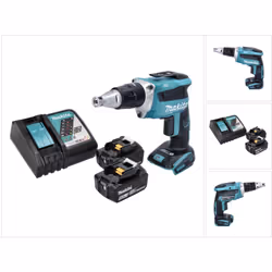 Contenu de la livraison: - 1x Makita DFS 452 Visseuse à cloison sèche sans fil - 2x Batteries Makita BL 1850 B 18V 5.0Ah - 1x ...