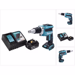 Contenu de la livraison: - 1x Makita DFS 452 Visseuse à cloison sèche sans fil - 1x Batterie Makita BL 1850 B 18V 5.0Ah - 1x  ...