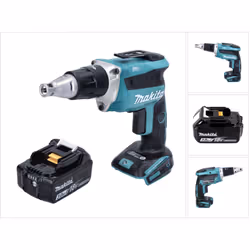 Contenu de la livraison: - 1x Makita DFS 452 Visseuse à cloison sèche sans fil 18 V - 1x Batterie Makita BL 1830 B 18V 3.0Ah  ...
