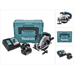 Dss 611 rgj Scie circulaire sans fil 18 v 165 mm + 2x Batteries 6,0 Ah + Chargeur + Coffret Makpac - Makita