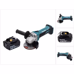 Contenu de la livraison: - 1x Makita DGA 452 Meuleuse d'angle sans fil 18 V - 1x Capot de protection - 1x Poignée latérale -  ...