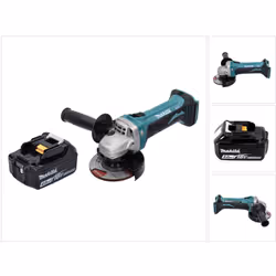 Contenu de la livraison: - 1x Makita DGA 452 meuleuse d'angle sans fil - 1x capot de protection - 1x poignée latérale - 1x cl ...