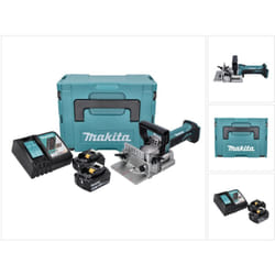 Makita DPJ 180 RGJ Machine à rainurer sans fil 18 V 100 mm + 2x Batteries 6,0 Ah + Chargeur + Makpac