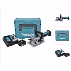 Contenu de la livraison: - 1x Makita DPJ 180 Machine à rainurer sans fil 18 V - 1x Clip (415579-2) - 1x Sac à poussière (1231 ...