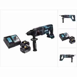 Contenu de la livraison: - 1x Makita DHR 241 marteau perforateur sans fil - 1x poignée latérale - 1x butée de profondeur - 2x ...