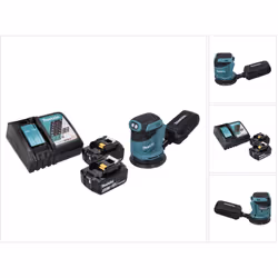 Contenu du paquet: - 1x Makita DBO 180 Ponceuse excentrique sans fil 18V - 1x Disque abrasif - 1x Sac à poussières - 2x Batte ...