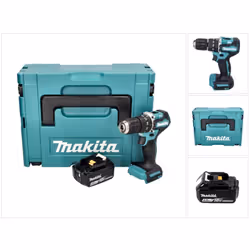 Contenu de la livraison: - 1x Makita DHP 487 Z perceuse-visseuse à percussion sans fil - 1x Makita BL 1840 B 18 V 4,0 Ah batt ...