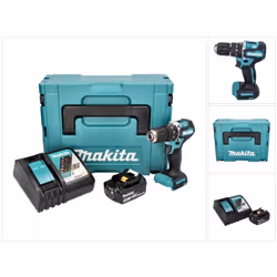 Contenu de la livraison: - 1x Makita DHP 487 Z Perceuse-visseuse à percussion sans fil 18 V - 1x Batterie Makita BL 1830 B 18 ...