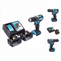 Contenu de la livraison: - 1x Makita DHP 487 Z Perceuse-visseuse à percussion sans fil 18 V - 2x Batteries Makita BL 1860 B 1 ...