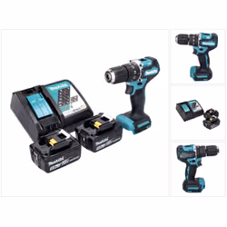 Contenu de la livraison: - 1x Makita DHP 487 Z Perceuse-visseuse à percussion sans fil 18 V - 2x Batteries Makita BL 1850 B 1 ...