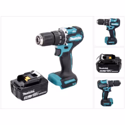 Contenu de la livraison: - 1x Makita DHP 487 Z perceuse-visseuse à percussion sans fil - 1x Makita BL 1840 B 18 V 4,0 Ah batt ...