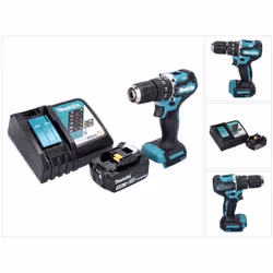 Contenu de la livraison: - 1x Makita DHP 487 Z Perceuse-visseuse à percussion sans fil 18 V - 1x Batterie Makita BL 1830 B 18 ...