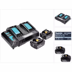 Contenu de la livraison: - 1x Makita DC 18 SH chargeur double 2x 14,4 V 2x 18 V ( 36 V ) LXT ( 199687-4 ) - 2x Makita BL 1850 ...