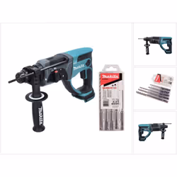 Contenu de la livraison: - 1x Makita DHR 202 Marteau combiné sans fil - 1x poignée supplémentaire - 1x butée de profondeur -  ...