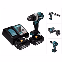 Contenu de la livraison: - 1x Makita DDF 486 Perceuse-visseuse sans fil - 1x poignée latérale ( 127702-4 ) - 1x poignée d'ins ...