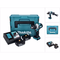 Contenu de la livraison: - 1x Makita DHP 486 Perceuse-visseuse à percussion sans fil - 1x poignée latérale - 1x butée de prof ...