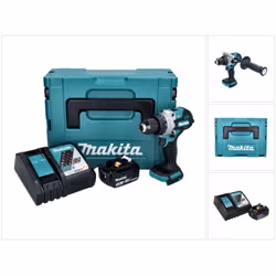 Contenu de la livraison: - 1x Makita DHP 486 Perceuse-visseuse à percussion sans fil - 1x poignée latérale - 1x butée de prof ...