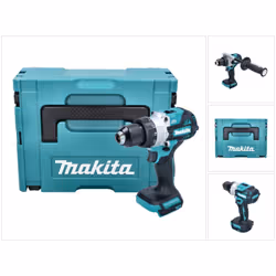 Contenu de la livraison: - 1x Makita DHP 486 Perceuse-visseuse à percussion sans fil - 1x poignée latérale - 1x butée de prof ...
