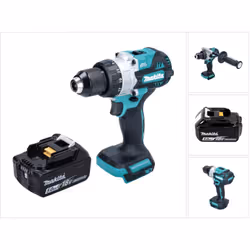 Contenu de la livraison: - 1x Makita DHP 486 Perceuse-visseuse à percussion sans fil - 1x poignée latérale - 1x butée de prof ...