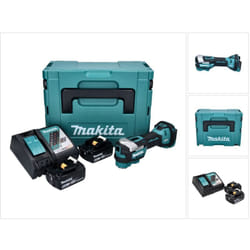 Makita DTM 52 RGJ Outil multifonction Découpeur-ponceur sans fil Brushless Starlock Max 18 V + 2x Batteries 6,0Ah + Chargeur + Coffret Makpac
