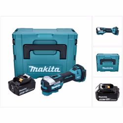 Contenu du paquet: - 1x Makita DTM 52 Outil multifonction Découpeur-ponceur sans fil - 1x Batterie Makita BL 1850 B 18 V 5,0  ...