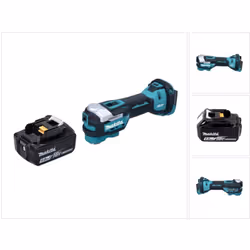 Contenu du paquet: - 1x Makita DTM52 Découpeur-ponceur multifonction sans fil - 1x Batterie Makita BL1850B 5,0Ah 18V (197280- ...