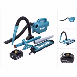 Contenu du paquet: - 1x Makita DCL 184 Aspirateur sans fil - 1x Brosse 360° Makita (140H94-2) - 1x Brosse siège voiture Makit ...
