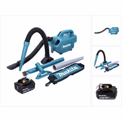 Contenu du paquet: - 1x Makita DCL 184 Aspirateur sans fil - 1x Brosse 360° Makita (140H94-2) - 1x Brosse siège voiture Makit ...