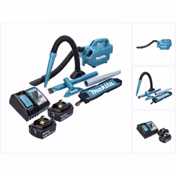 Contenu du paquet: - 1x Makita DCL 184 Aspirateur sans fil - 1x Brosse 360° Makita (140H94-2) - 1x Brosse siège voiture Makit ...