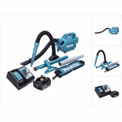 Contenu du paquet: - 1x Makita DCL 184 Aspirateur sans fil - 1x Brosse 360° Makita (140H94-2) - 1x Brosse siège voiture Makit ...