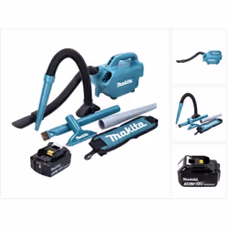 Contenu du paquet: - 1x Makita DCL 184 Aspirateur sans fil - 1x Brosse 360° Makita (140H94-2) - 1x Brosse siège voiture Makit ...